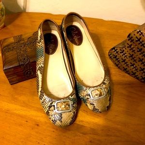 Cole Haan Metallic Snakeskin Flats 8 1/2